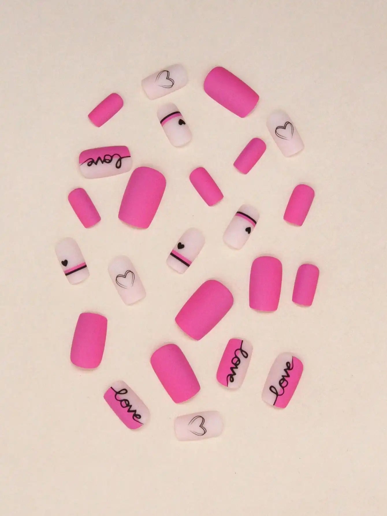 Press On Nails - Love Pink